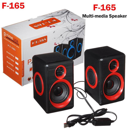 Ft-165 Computer Speakers With Heavy Bass,Subwoofer, Volume Control, 3.5mm Audio, USB Wired Powered Built-in Four Loudspeaker Diaphragm Multimedia Speaker for PC/Laptops/desktop/ Computer - High Quality By Qs
