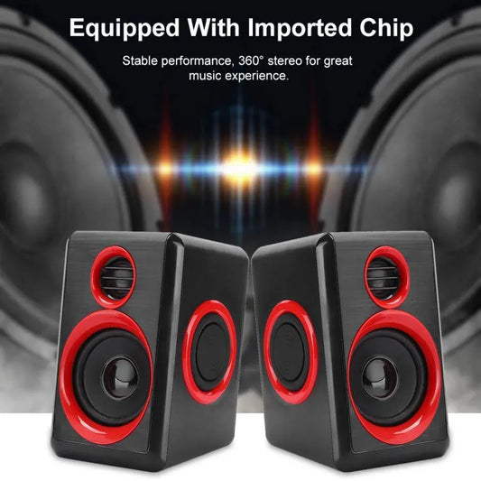 Ft-165 Computer Speakers With Heavy Bass,Subwoofer, Volume Control, 3.5mm Audio, USB Wired Powered Built-in Four Loudspeaker Diaphragm Multimedia Speaker for PC/Laptops/desktop/ Computer - High Quality By Qs