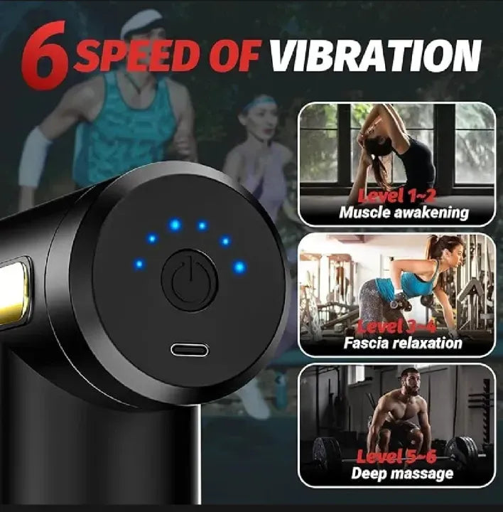 Powerful Deep Tissue Massage Gun – Multiple Attachments & Adjustable Speed - Rechargeable Deep Tissue Massage Gun – Full Body Pain Relief & Muscle Recovery Massager in Pakistan - massager -massager machine