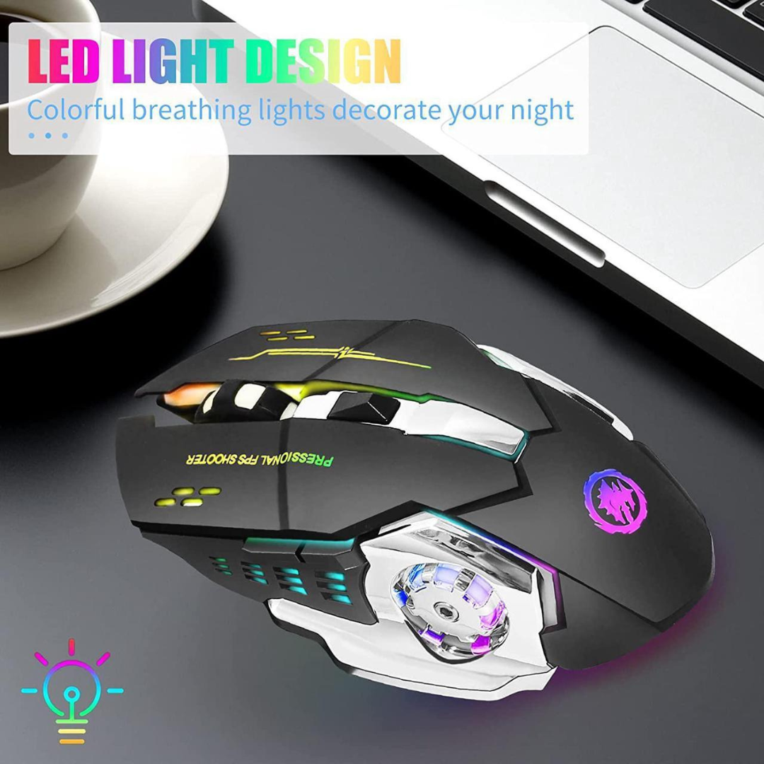 Original H.P WIRELESS GAMING MOUSE 6D 2.4GHZ+BLUETOOH DUAL MODE RGB RECHARGEABLE Mice With Free Mousepad LONG BATTERY TIMING DPI Silent Click
