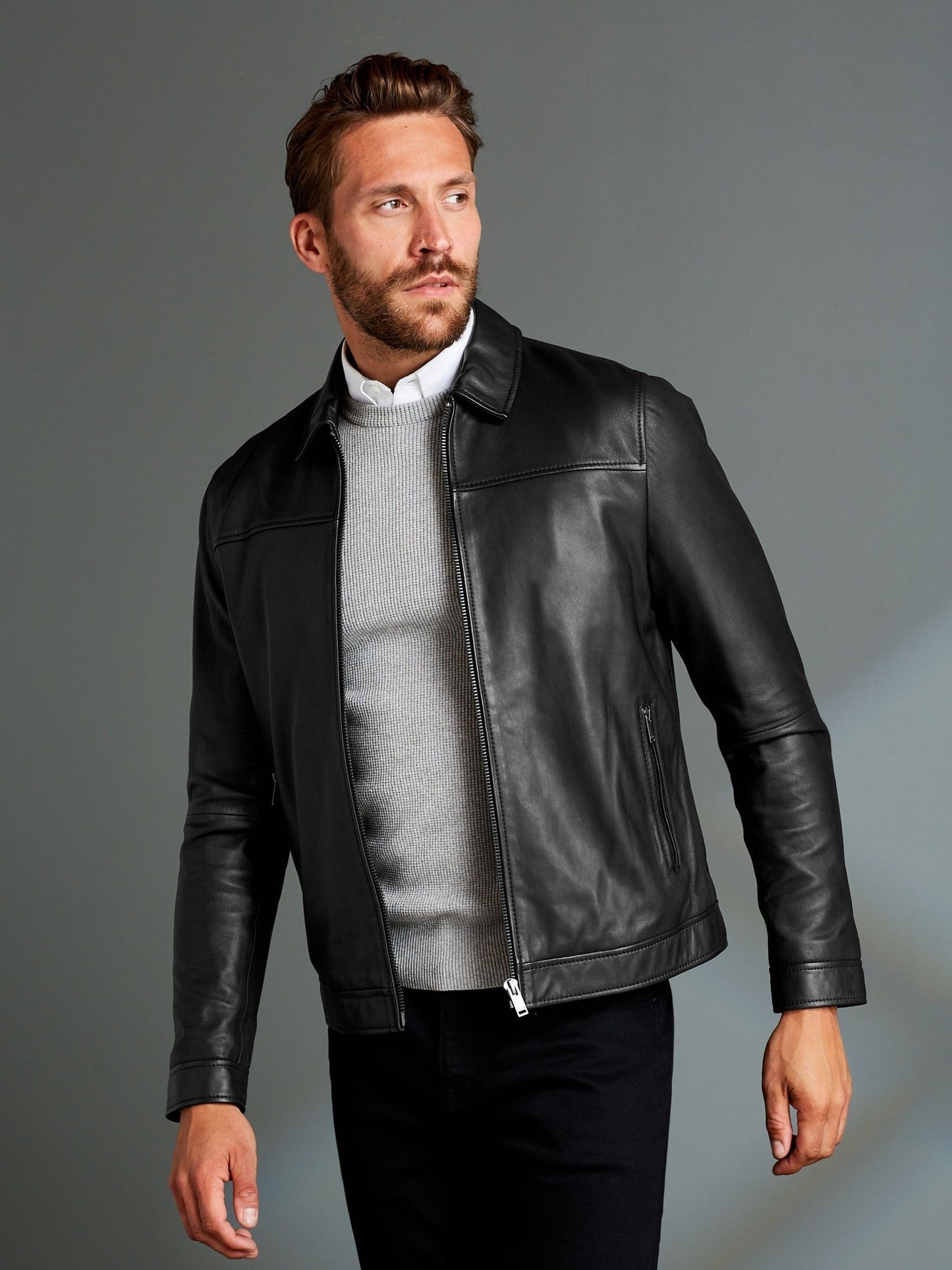 Classic Leather Jacket Brown | Kaptan