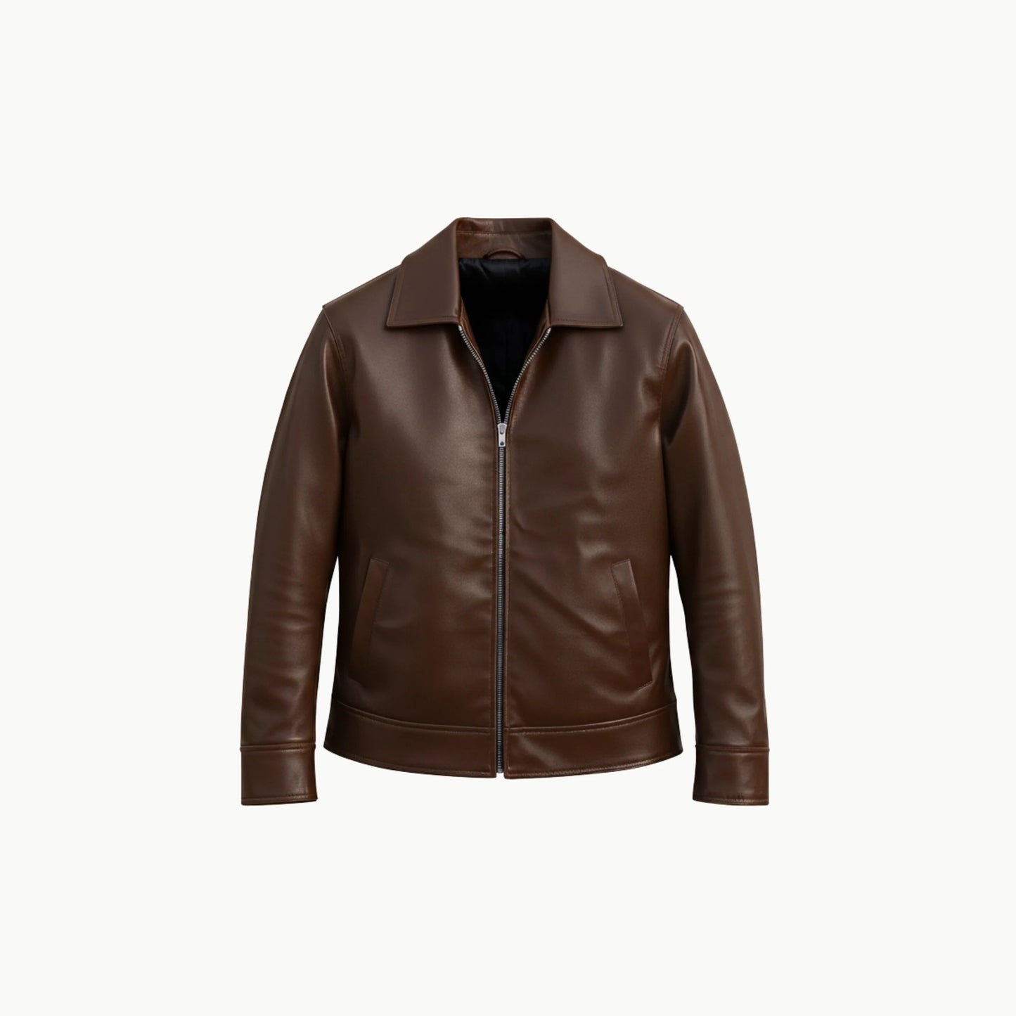 Classic Leather Jacket Brown | Kaptan
