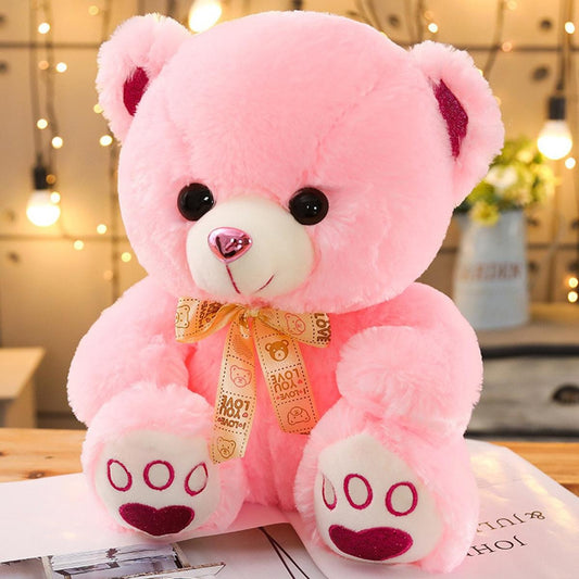 Cute Teddy Bear Stuffed Plush Toy for Girls Gift Soft Blue Pink White Bear Dolls for Valentine Christmas
